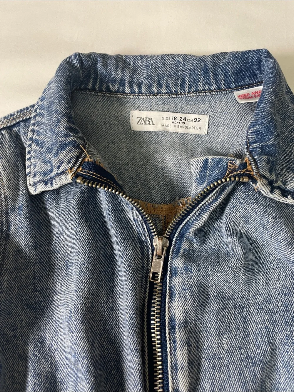 Children's Denim Zip Jumpsuit - Light Blue